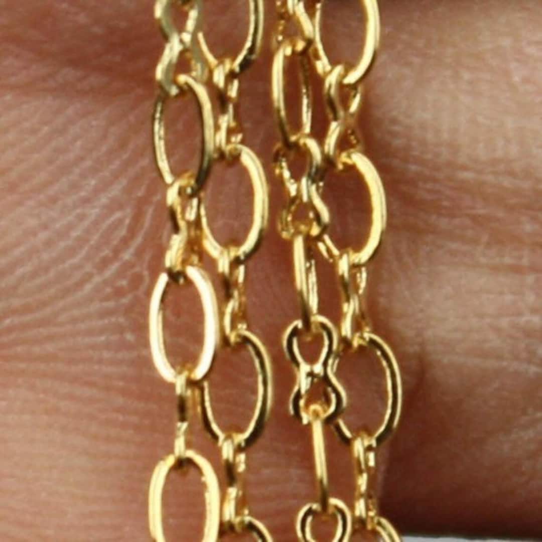 Gold Plated Brass Figure 8 Chain: Soldered Link Connector Links (4x2 ...