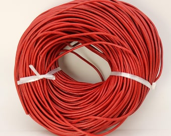Rood leren koord: 3 mm rond echt leer 5 voet