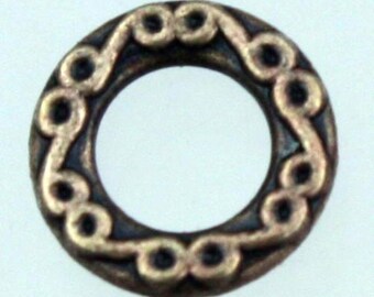 Antique Copper Plated Finish Jump Rings: 10mm Soldered Links 20pcs - Bulk Pack
