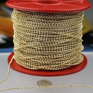 Gold Plated Chain Ball Bulk Chain, 32 ft. of ROUND BALL chain 2.4mm ball size w/ FREE 20 pcs Connectors Insert 24BALL image 3