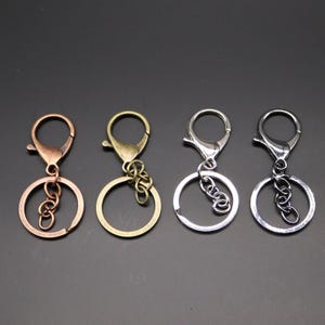 Antique Copper Plated Finish Key Chain Fobs: Premade Steel Iron 5 pcs image 3