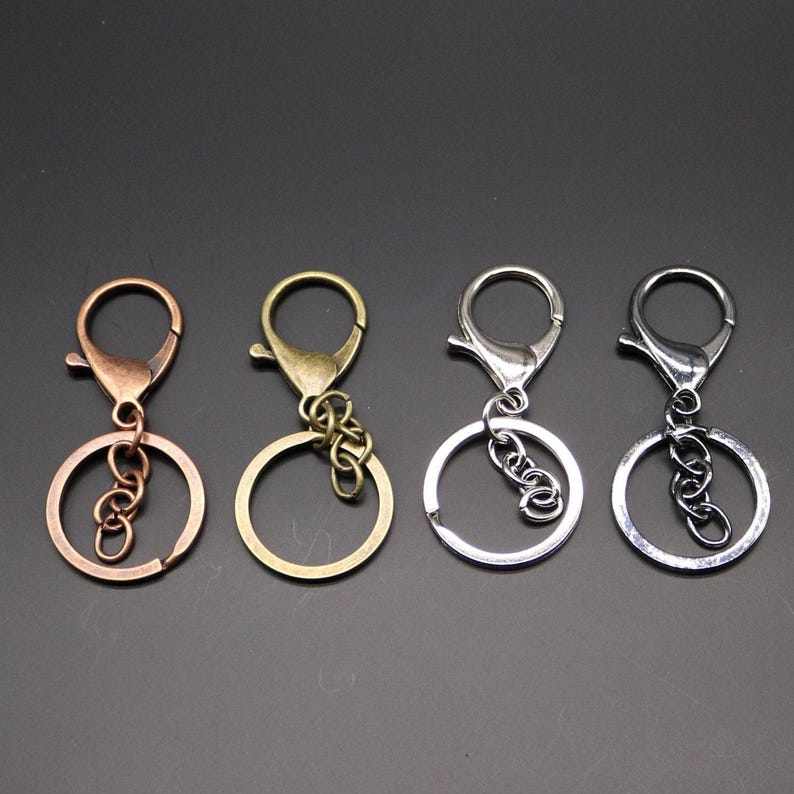 Antique Copper Plated Finish Key Chain Fobs: Premade Steel Iron 5 pcs image 3