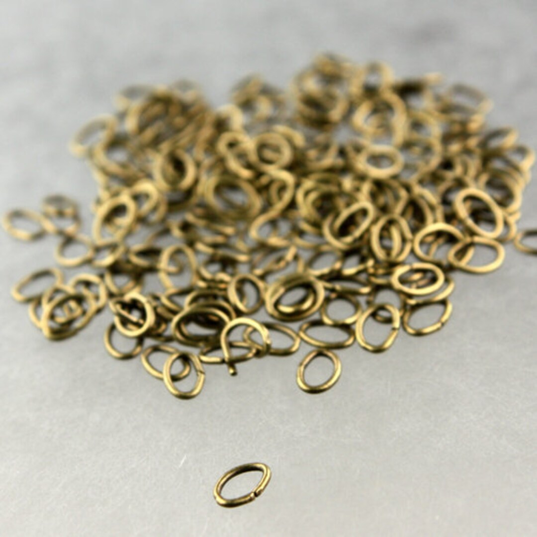 4x3mm OVAL Jump Rings, 1000 Antique Brass Jump Rings / Bronze Open