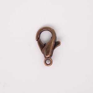 Antique Copper Plated Finish Lobster Clasps: 12x7mm Alloy Jewelry Findings 30 pcs - Bulk Pack