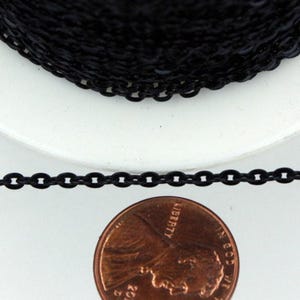 12 ft spool of Black Finished Flat Round cable chain - 3x2.2mm - unsoldered link - 322FLAT