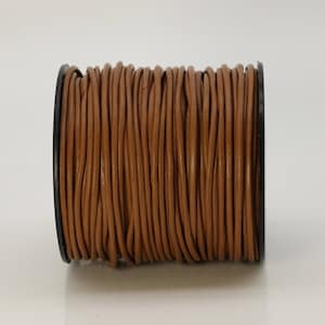5 feet Brown Leather Cord - 2mm Genuine Leather Round Cord (19) - USA Seller