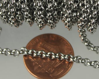 10 feet Stainless Steel Chain ROLO chain - 2.5mm  - Bulk Chain Necklace Wholesale DIY Jewelry Chain - Ship from USA California - ST25BL