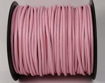 5 pieds Pink Leather Cord - 3mm Genuine Leather Round Cord - USA Seller