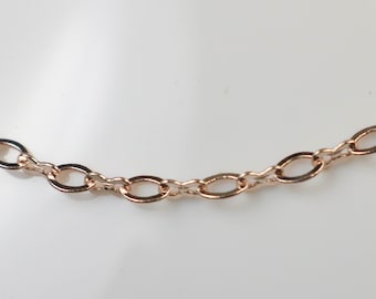 New 10 feet spool of ROSE Gold Plated SOLDERED Tiny Large Figure 8 Connector Chain - 4x3mm Soldered Links - 843F