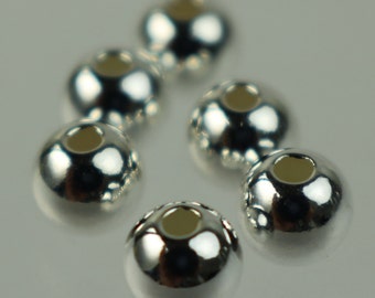 Sterling Silver Spacer Beads - 2mm/3mm/4mm/5mm SEAMLESS Spacer beads AAA+ High Quality Ball Spacer Beads - Ship from California USA