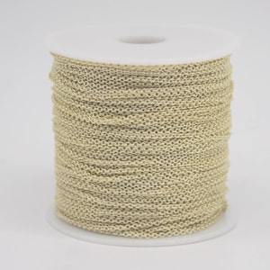 Tarnish Resistant 18K Gold Plated Micro Cable Chain: (1.6x1.4mm Soldered Link) 3 feet