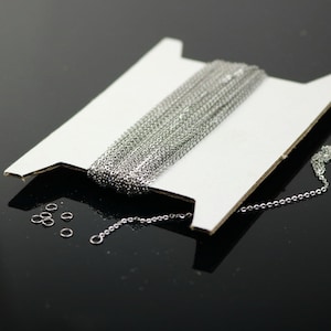 Stainless Steel Micro Flat Chain – 0.8mm Soldered Links (10 Free Jumprings) 10ft