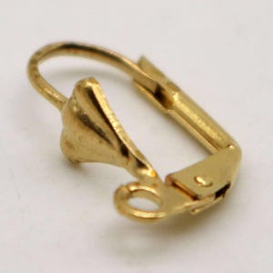 Pendientes de latón crudo con cierre de palanca: 19 x 14 mm, ganchos para pendientes DIY, 50 unidades (paquete a granel)