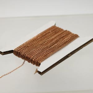 RAW Brass Chain  , 100 ft of Tiny Flat Soldered Necklace Wholesale Cable Chain - 2mm 2x1.4mm - Free Adequate Jumpring 200pcs - C214F