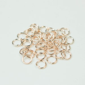 Rose Gold Jump Ring Bulk Open Link - 4mm - 200 Pcs - 0.6mm 22G 22 Gauge Thickness - Round Jewelry Finding Making Connector Jumpring - 6X4mm