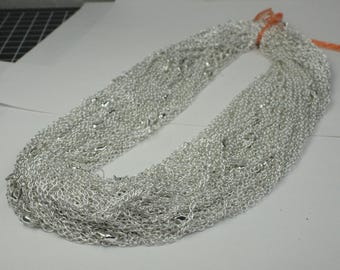 Collier chaîne forçat en plaqué argent avec fermoir mousqueton - 61 cm 61 cm