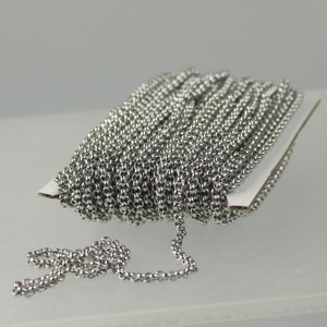 3 feet Stainless Steel Chain ROLO chain - 2.5mm  - Bulk Chain Necklace Wholesale DIY Jewelry Chain - Ship from USA California - ST25BL