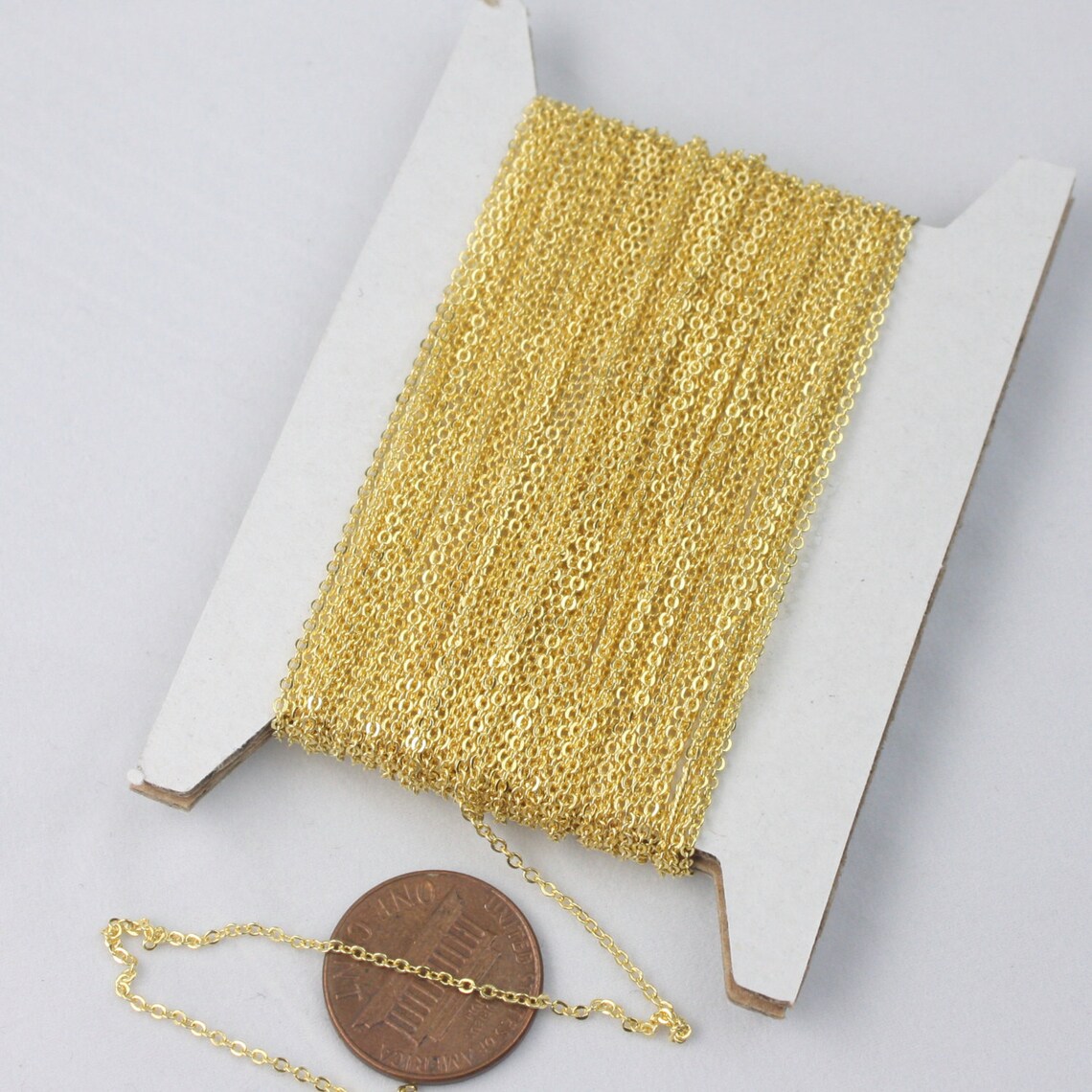 Gold Plated Chain Bulk Chain 10 Ft of Tiny Flat Soldered Etsy