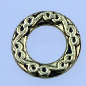 20 peças de elos de argola de latão antigo com 10 mm de diâmetro - elos soldados com 1,8 mm de espessura.