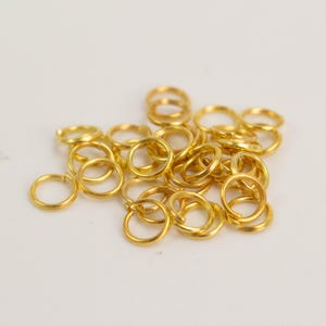 4mm Jump Rings, 200 Gold Plated Jump Rings Jumprings Open 4x0.5mm 24 Gauge 24G Link Connector Open Jump Rings - 5x4mm