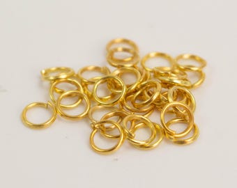 4mm Jump Rings, 200 Gold Plated Jump Rings Jumprings Open 4x0.5mm 24 Gauge 24G Link Connector Open Jump Rings - 5x4mm