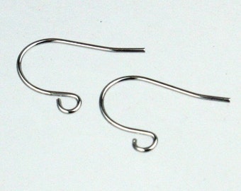 100 pcs of Rhodium Plated Earrings Hook 20X11mm - French Hook - Simple Earwire Earring Hook - Ship From California USA