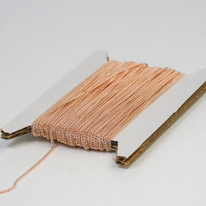 New Sample 3 feet of ROSE Gold Plated Soldered little Tiny curb chain - 1.3mm SOLDERED - from California USA - 1.3S