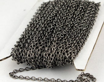 10 ft. of Gunmetal Finished SOLDERED Cable Chain - 3.2x2.8mm SOLDERED LInk - 3430S