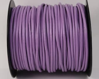 5 feet Lavender Light Purple Leather Cord - 3mm Genuine Leather Round Cord - USA Seller