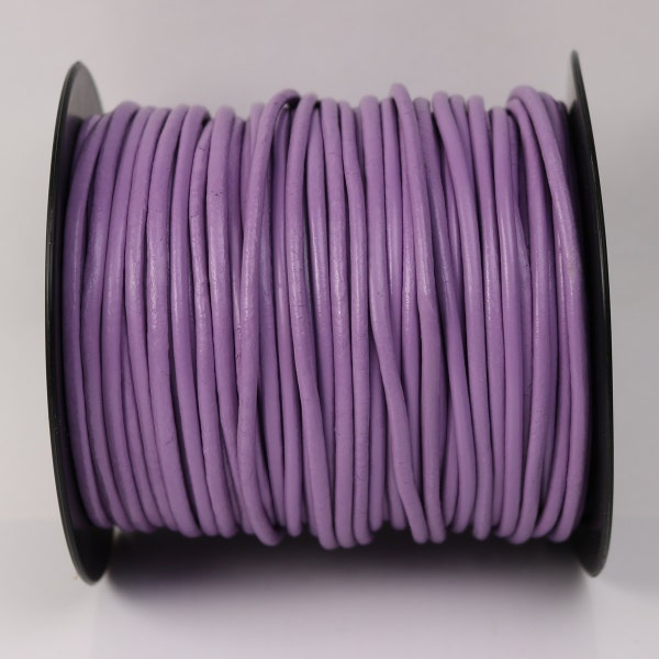 5 pieds Lavender Light Purple Leather Cord - 3mm Genuine Leather Round Cord - Usa Vendeur