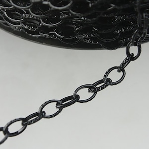 STRONg 19G 12 ft. of Black Finished Texture Drawn Cable Chain - 6.3x3.5mm Unsoldered Link - 6335DR-EX