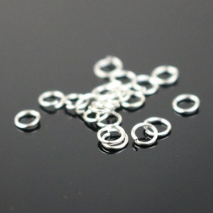 3mm THIN Jump Rings, 200 Silver Plated Jump Rings Jumprings Open 3x0.4mm 26 Gauge 26G Link Connector Jump Rings - ship from - 4x3mm