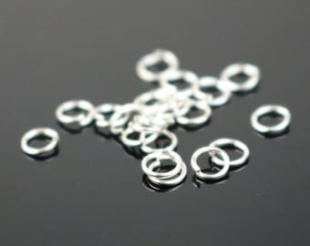 3mm THIN Jump Rings, 200 Silver Plated Jump Rings Jumprings Open 3x0.4mm 26 Gauge 26G Link Connector Jump Rings - ship from - 4x3mm