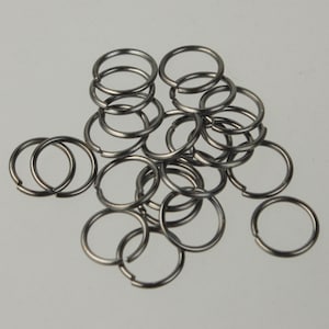 12mm Jump Rings, 50 Gunmetal Jump Rings Jumprings Open 12x1.2mm 16 Gauge 16G Link Connector Open Jump Rings - 12x12mm