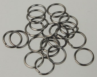 12mm Jump Rings, 50 Gunmetal Jump Rings Jumprings Open 12x1.2mm 16 Gauge 16G Link Connector Open Jump Rings - 12x12mm