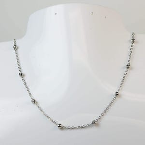 Rhodium Plated Satellite Bead Chain - 3x1.7mm 3 feet- 317BBSAT