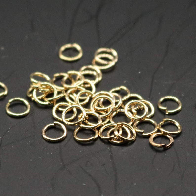 200 pcs of 4mm Thick Jump Rings Pinky Gold Champagne Gold Jumpring 4x0.6mm 22 Gauge 22G Bulk Jumprings Open 6X4mm image 1