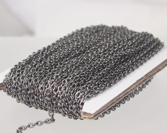Cadena de cable con textura de acabado metalizado a granel: 3 x 2 mm Hierro sin soldar 12 pies
