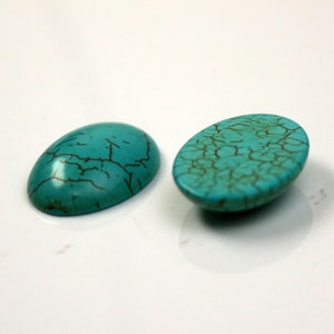 10 pcs 18x25mm Howlite Turquoise Oval Cabochon Pendant - 18x25mm 6mm thickness