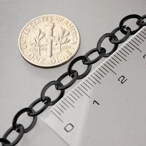 Black Finish Flat Cable Chain: Bulk Fashion Necklace, 7.8x6.0mm 32 feet image 3