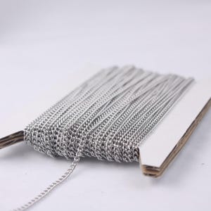 316L Surgical Stainless Steel Curb Chain - 1.80mm Unsoldered Link 10 feet
