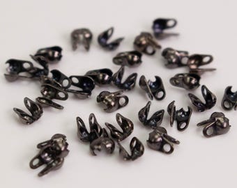 Conectores de cadena de bolas color bronce, aptos para 1,5 mm y 1,2 mm, lote al por mayor de 100 unidades.
