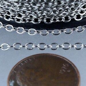 32 ft of Antiqued Silver SOLDERED Flat Cable chain - 3x1.7mm Solder Link Sturdy Chain - ship from California USA - 317F