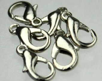 30 pcs of Antique Silver Finished on Alloy Lobster claw clasp - 12X7mm - LOB12A