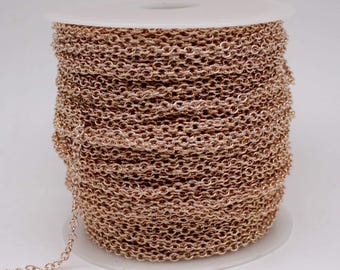 Non Tarnish Champagne Gold Plated Cable Chain: 4x5mm Soldered Link 10 feet