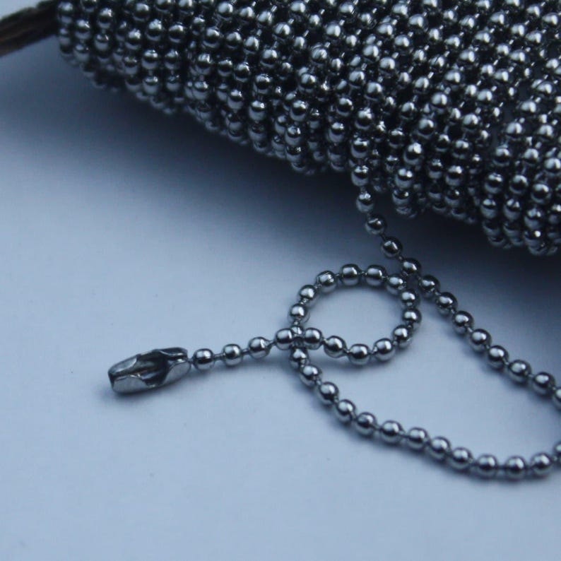 Surgical Stainless Steel Ball Chain - 1.5mm 10 feet - bulk wholesale image 4