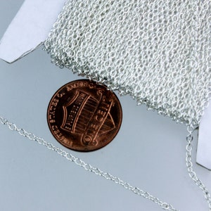 32 feet Sterling Silver Plated Cable Chain Bulk - 2.0x1.4mm SOLDER Link - Tiny Chain Cable - Necklace Dainty Delicate Chain - 2014S