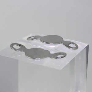 5 pcs Stainless Steel Bracelet Tags Stamping Link Blanks - about 5/8&quot;x1-1/2&quot; ROUND Blank Message Metal Bar - Instant Ship - USA