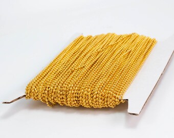 Anti-Tarnish Gold Plated Faceted Ball Chain: 1.2mm with 10 Connectors 3 feet - ATCDC1.2