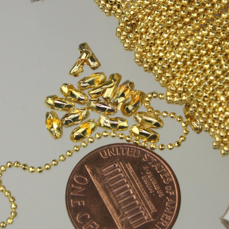 Gold Plated Ball Chain Bulk 10 Ft. Spool of FACET Micro Ball Etsy